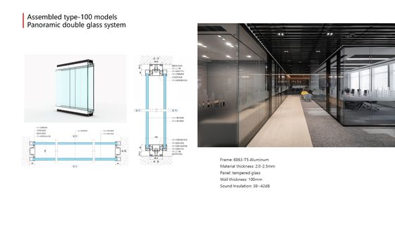 ราคาดี Top Supported Modern Aesthetics Office Glass Partition Wall with Space Optimization ออนไลน์