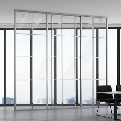 ราคาดี Office Glass Partition Wall with 108mm/90mm Thickness Up to 3000mm Height and 1200mm Grid Width for Aluminum Frame ออนไลน์