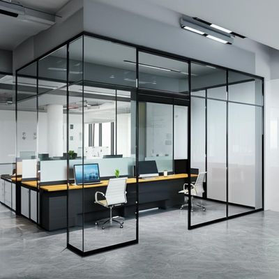 ราคาดี Single Glazed Aluminium Frame Glass Partition Wall with 30-42dB Sound Insulation and Customizable Design for Sturdy Durable Office Use ออนไลน์