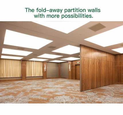 ราคาดี Wooden Finish Movable Partition Wall with 304 Stainless Steel Roller and Dupont POM Roller for Office Framed Construction ออนไลน์