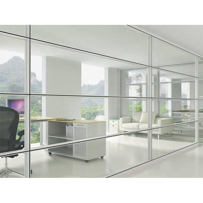 ราคาดี Modern Glass Partition Wall with Stainless Steel 304# Accessories 100mm Thickness and 4500mm Height for Office Spaces ออนไลน์