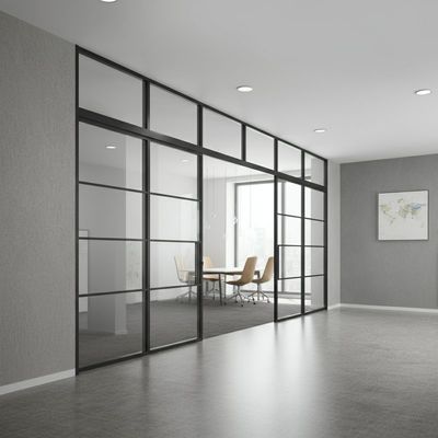 ราคาดี อลูมิเนียมกรอบสไลด Double Office Glass Partition Wall สําหรับห้องประชุม ออนไลน์