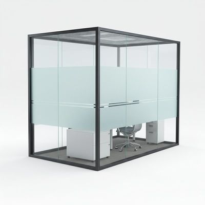 สํานักงาน Double Glass Partition Wall กันเสียง สามารถถอนได้