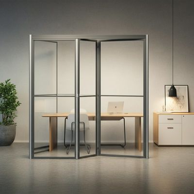 อลูมิเนียม Track สํานักงาน Panoramic Glass Partitions กําแพงสําหรับการพับ